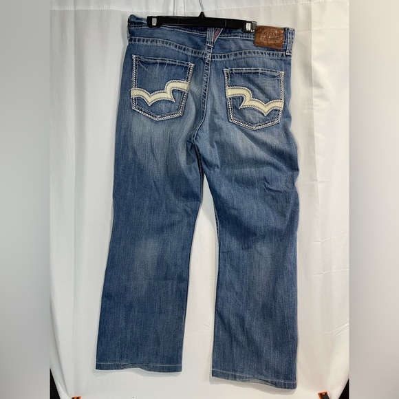 Big Star Jeans Mens 38x29 Voyager Straight Relaxed Whiskering Denim Buckle Baggy - Picture 6 of 10